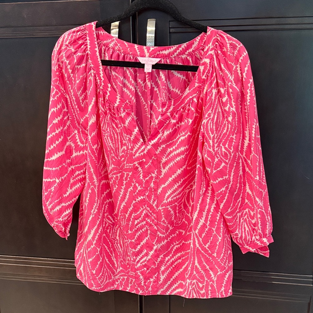 Lilly Pulitzer Vibrant Pink Blouse